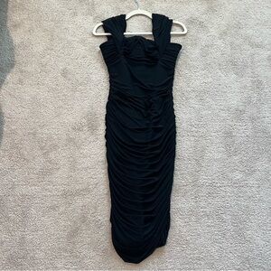 Fashion Nova Black Ruched Women's Dress